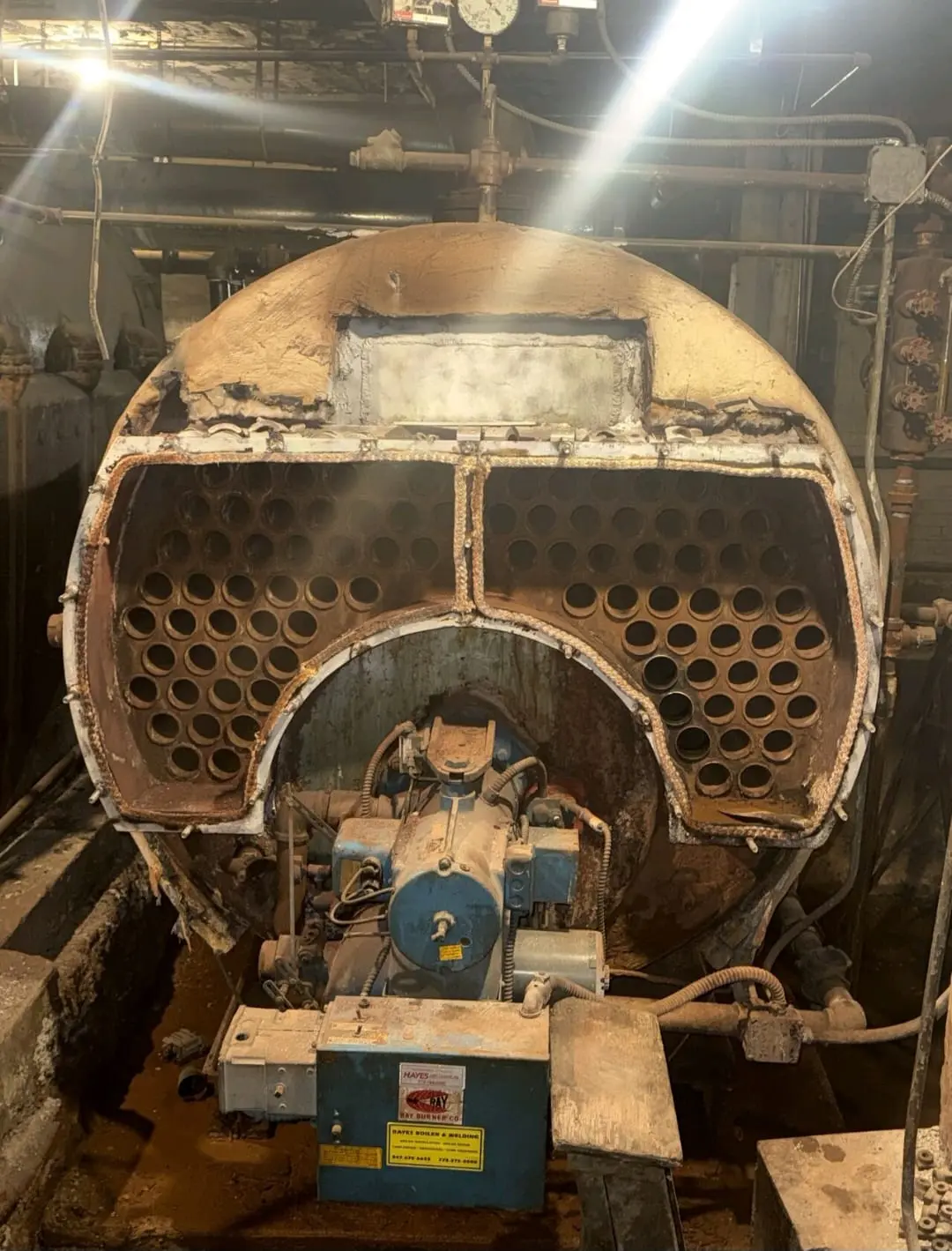 Boiler burner view