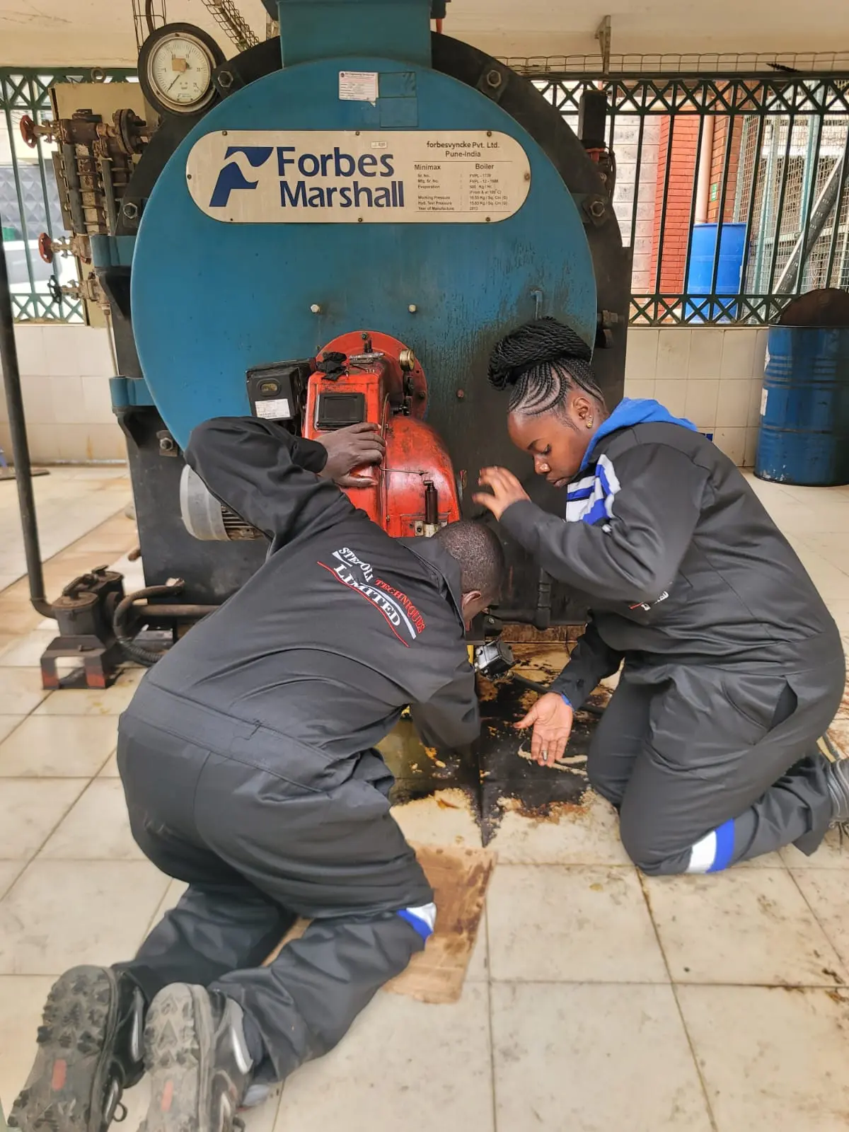 Burner repair team